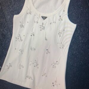 Prada White Tank top women’s  size Small